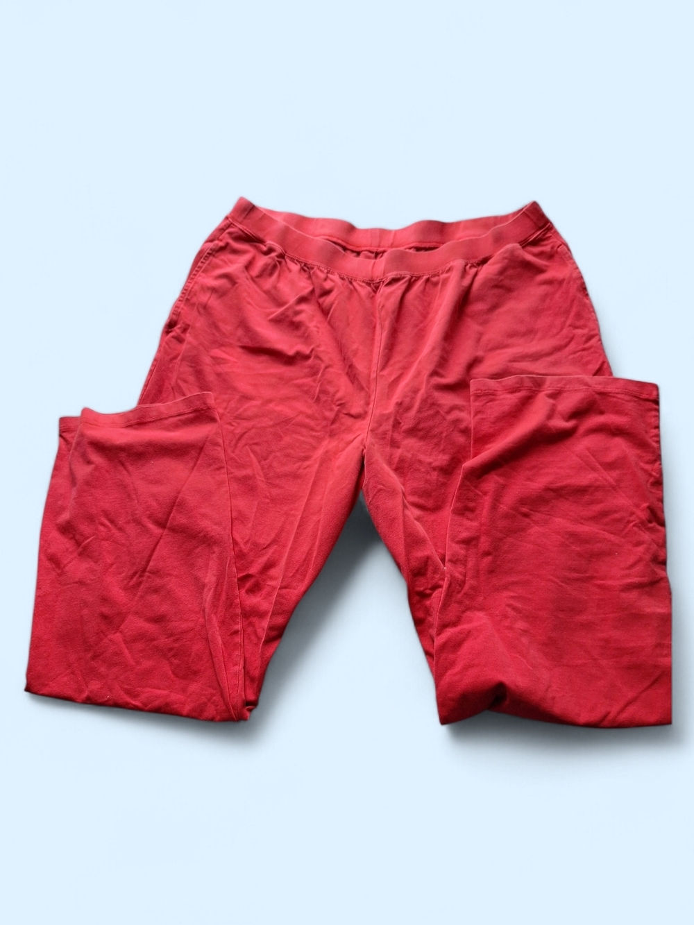 Catherines Red Straight-Leg Knit Pants